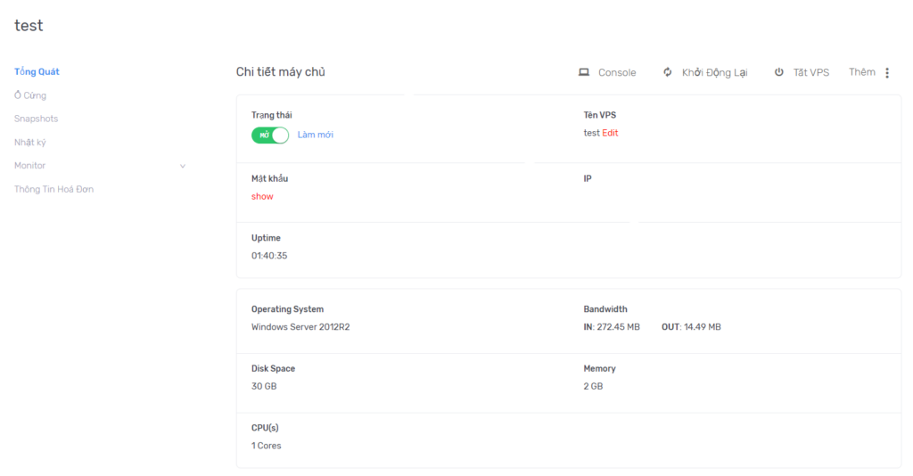 Chọn VPS cần gia hạn