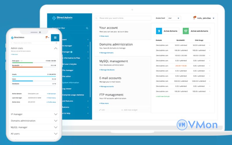 DirectAdmin - phần mềm quản lý VPS