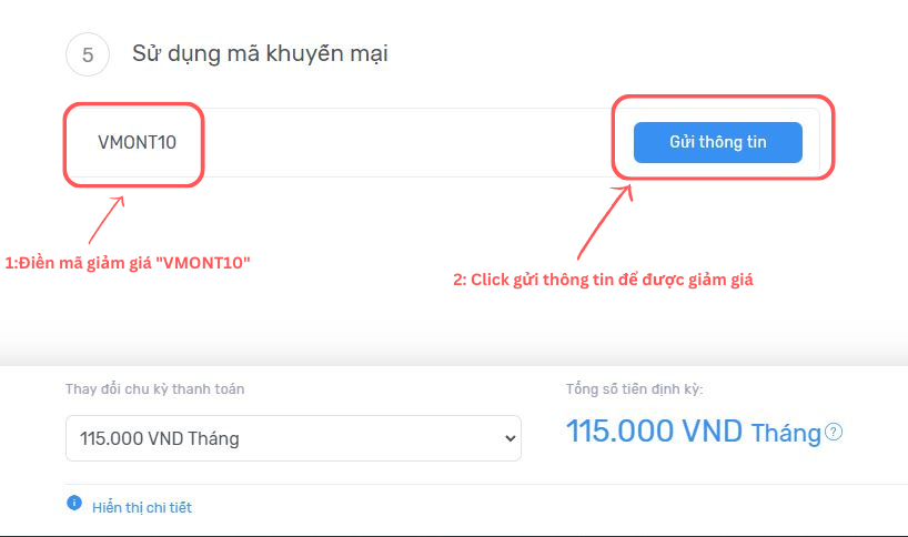 Điền mã giảm giá