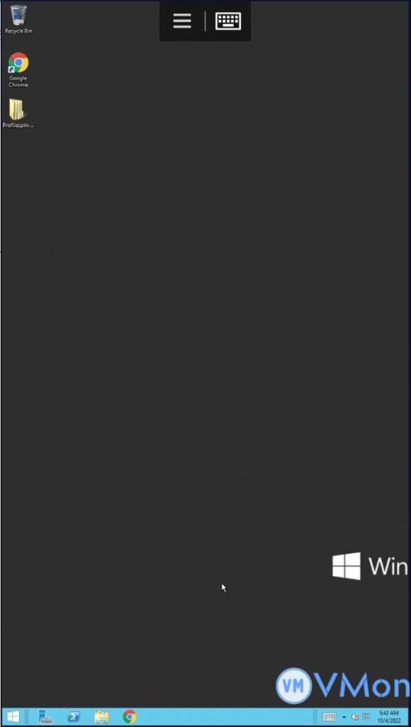 Desktop sau khi remote thành công