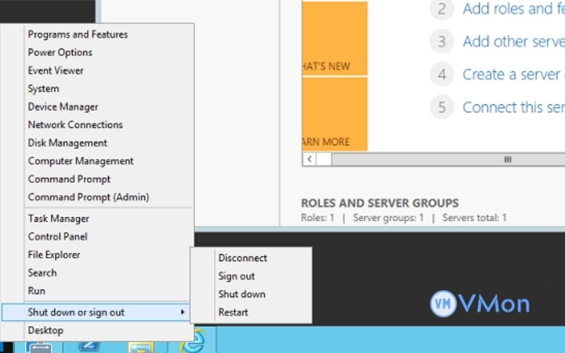 Khởi động lại VPS windows