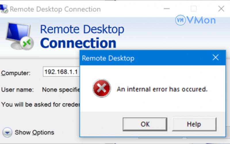 lỗi an internal error has occurred