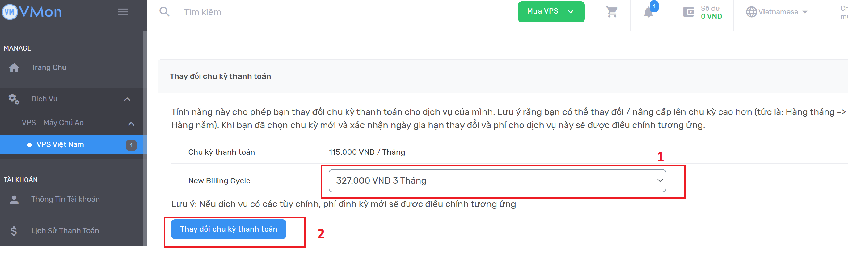 Hình 2 - Thay đổi chu kỳ thanh toán