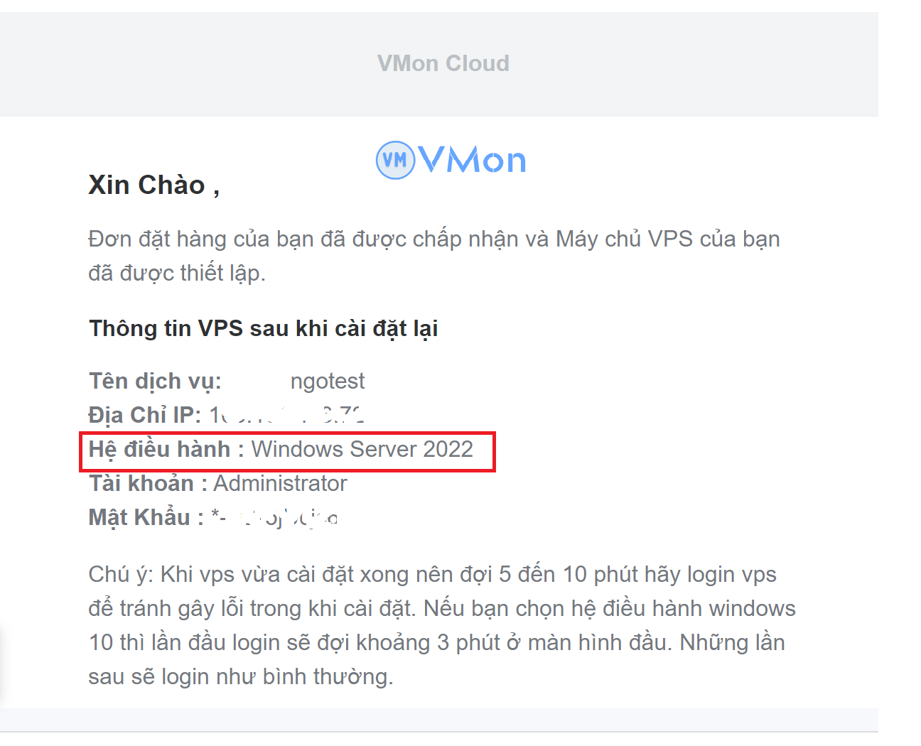 Ảnh 6 - Email thông báo việc cài đặt hoàn tất