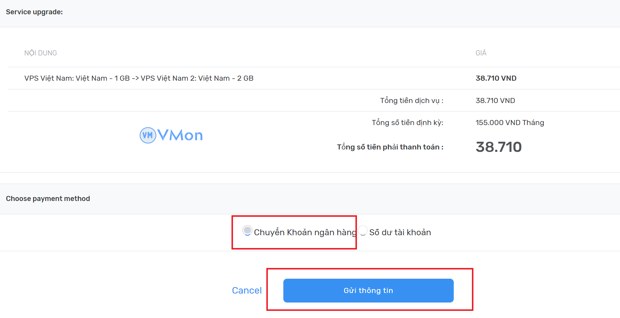 Ảnh 4 - Chọn phương thức thanh toán