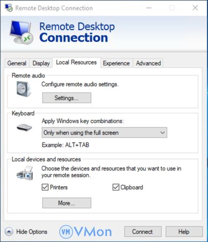 Local resources remote desktop