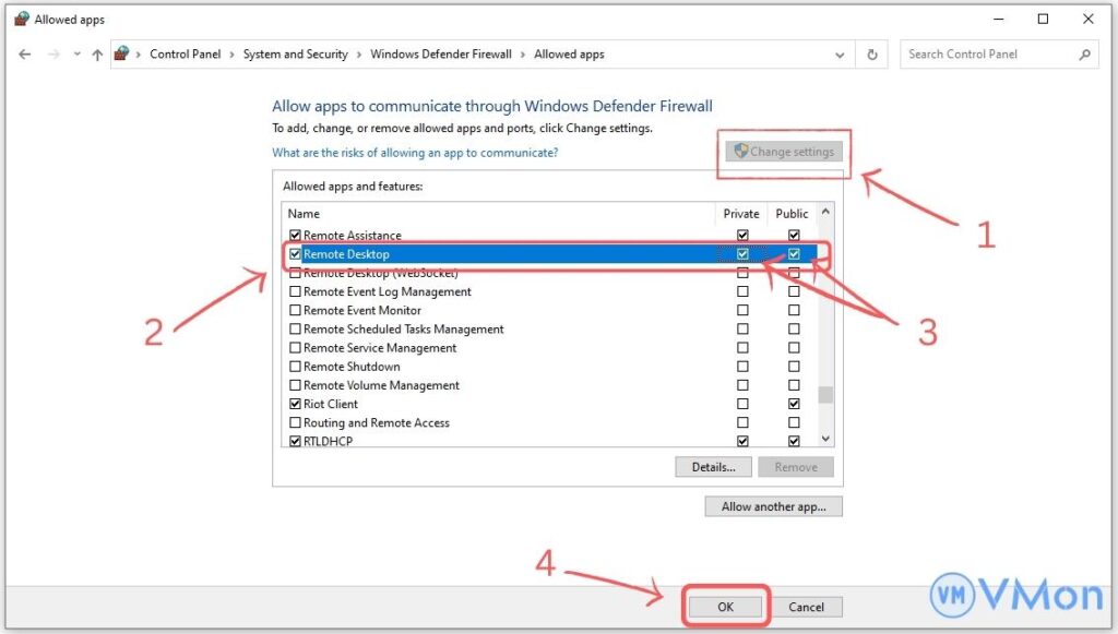 Firewall Allowed Apps