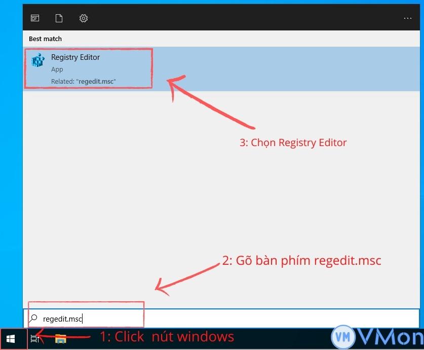 Mở regedit msc