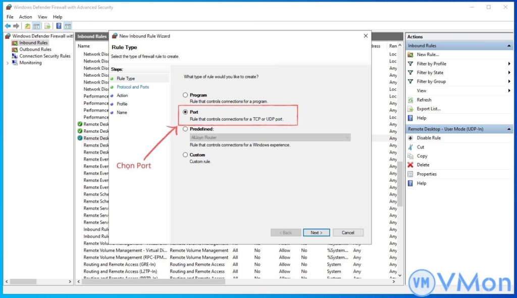Tạo rule firewall 1