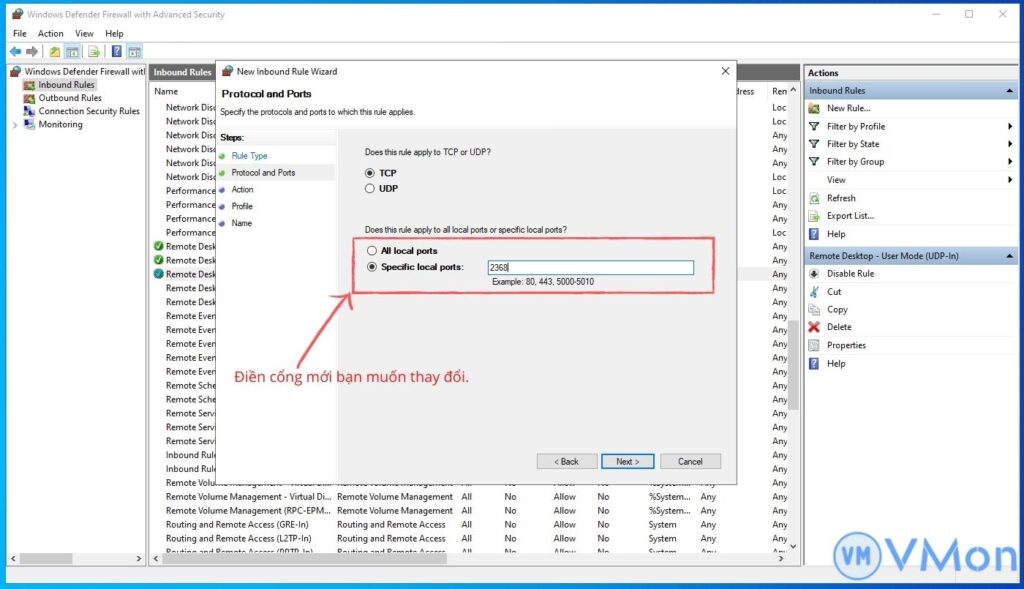 Tạo rule firewall 2